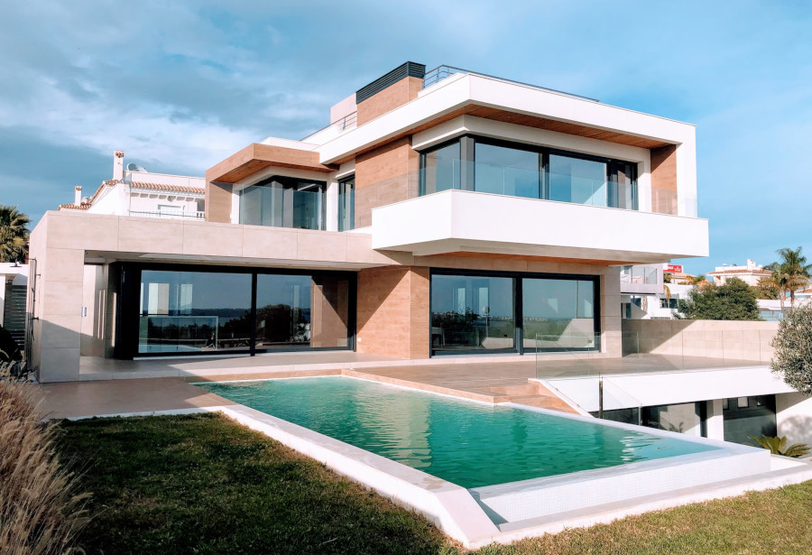 Large house with balcony and pool
