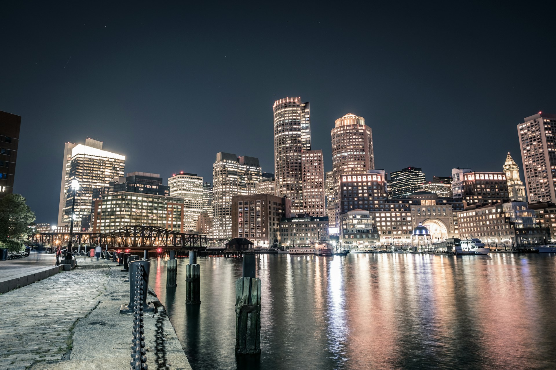 Boston skyline at night. Image by Unsplash
