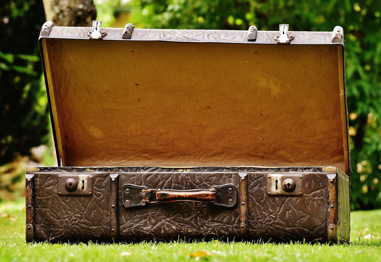 Antique leather suitcases. Image by Pixabay