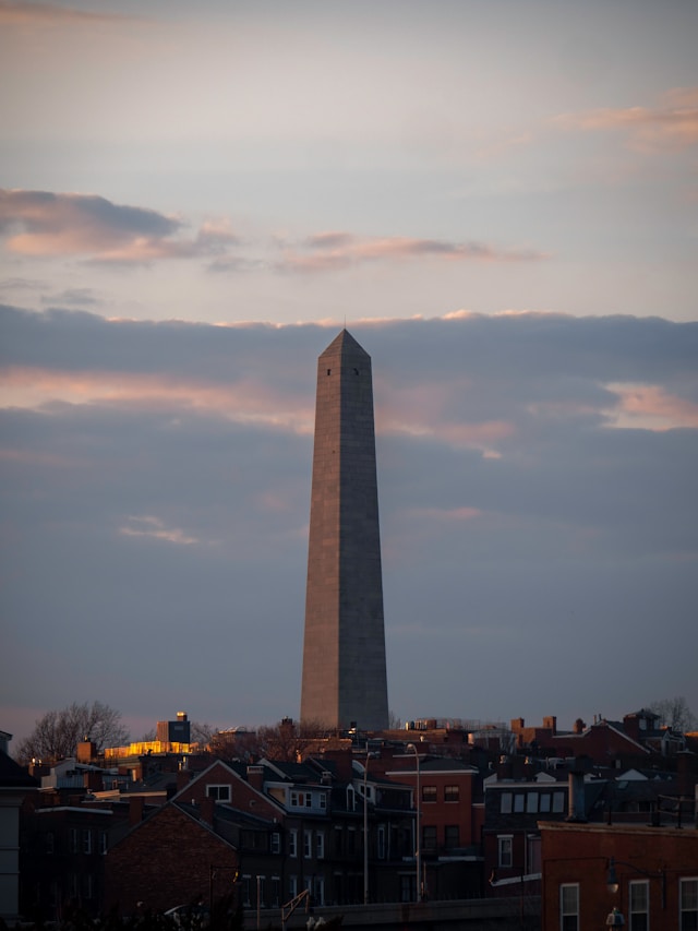 Bunker hill Monument in Charlstown Boston MA. Image by Unsplash