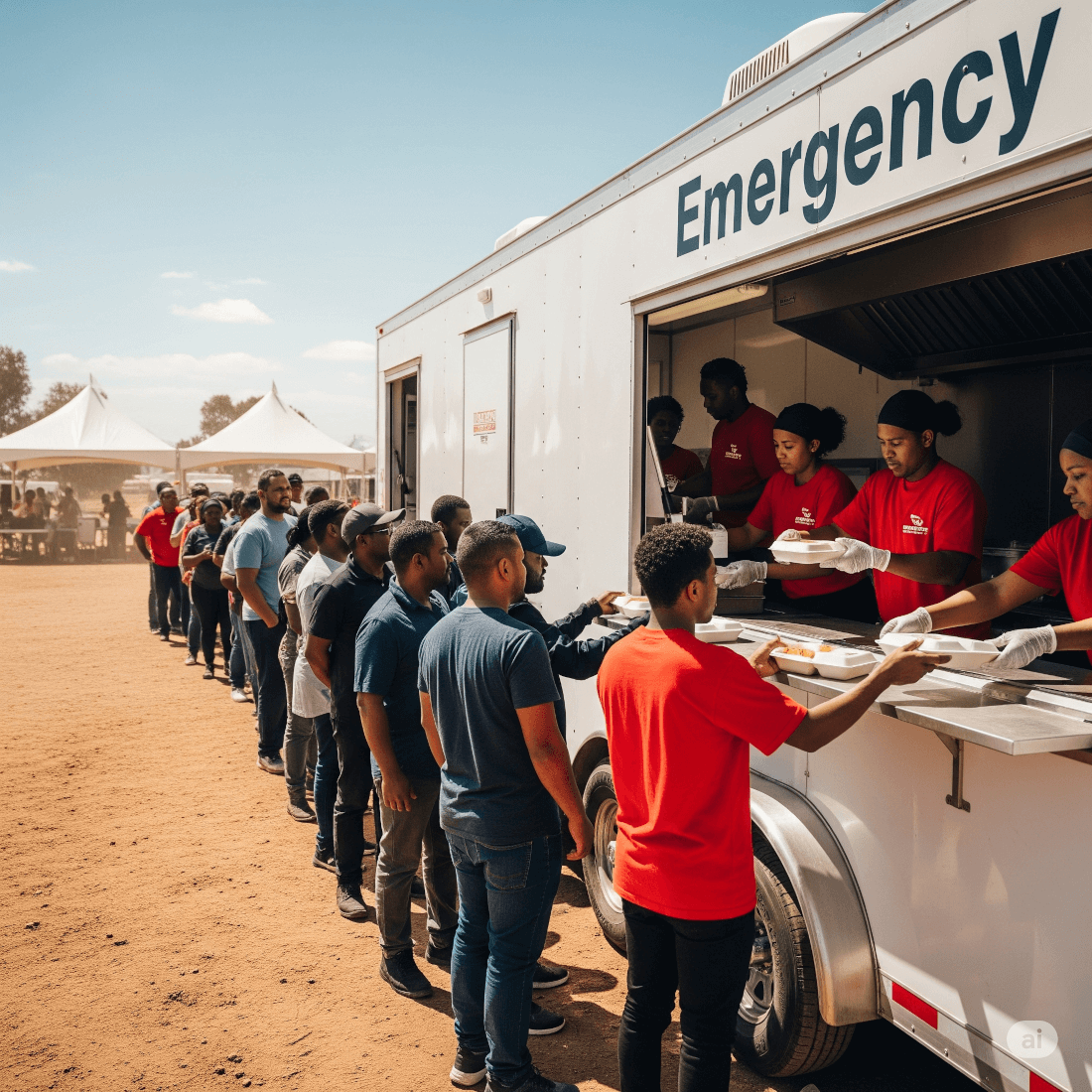 Emergency kithen trailer. Image by Gemini