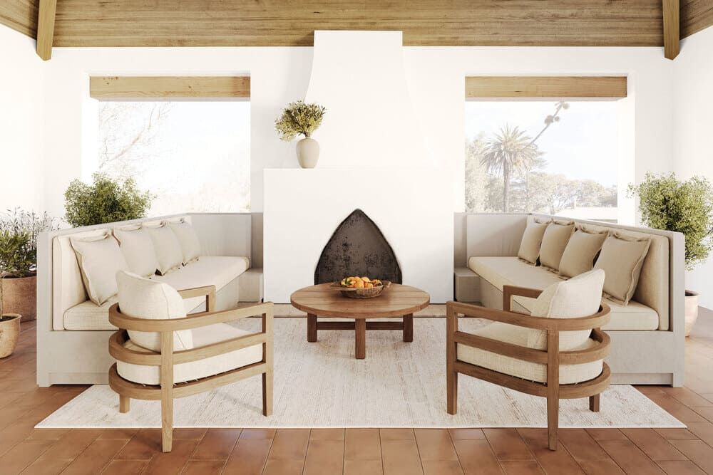 Livingroom, kitchen in the background