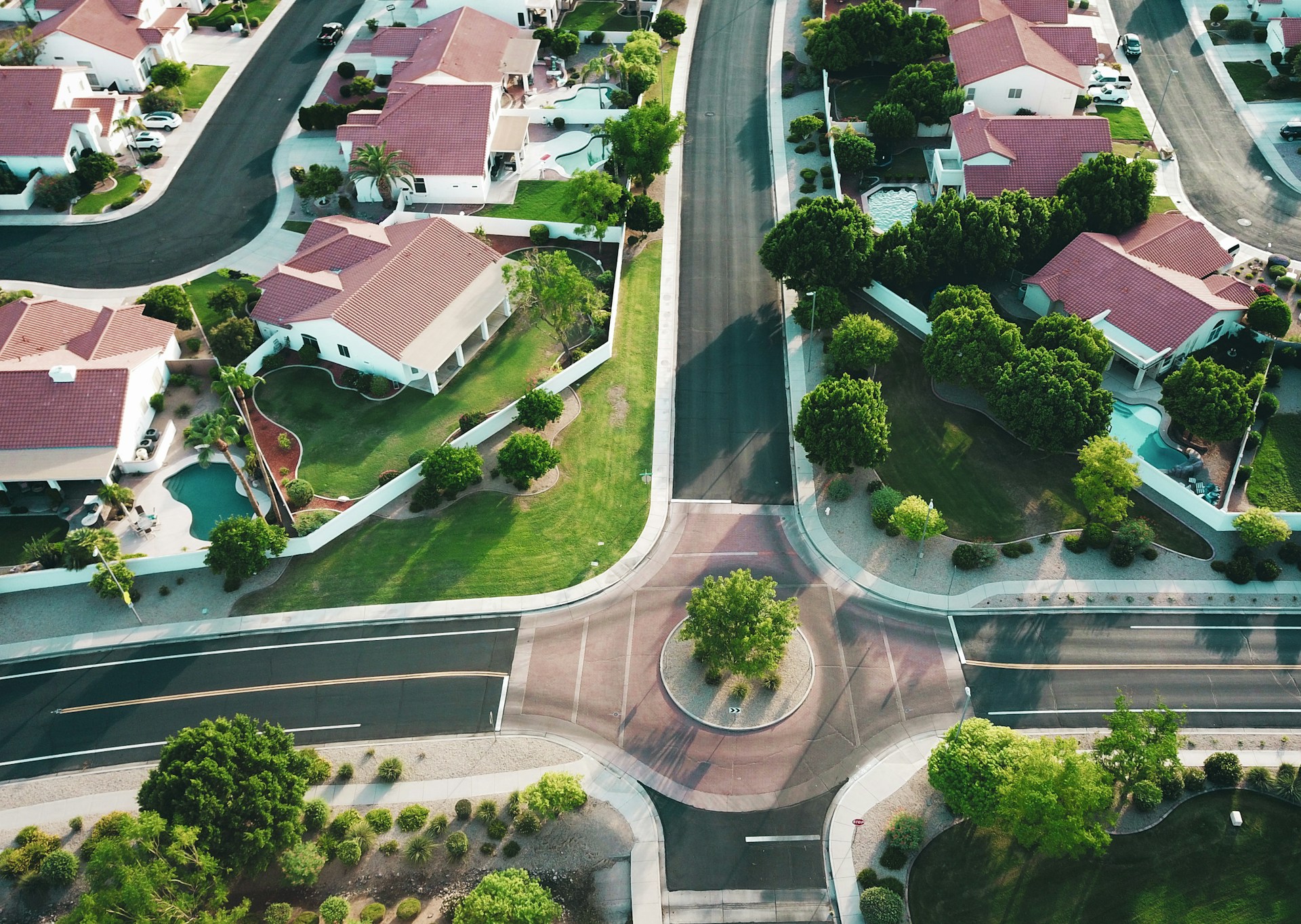 Arial view of houses