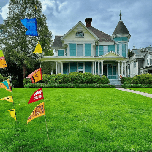Beige house, blue sky