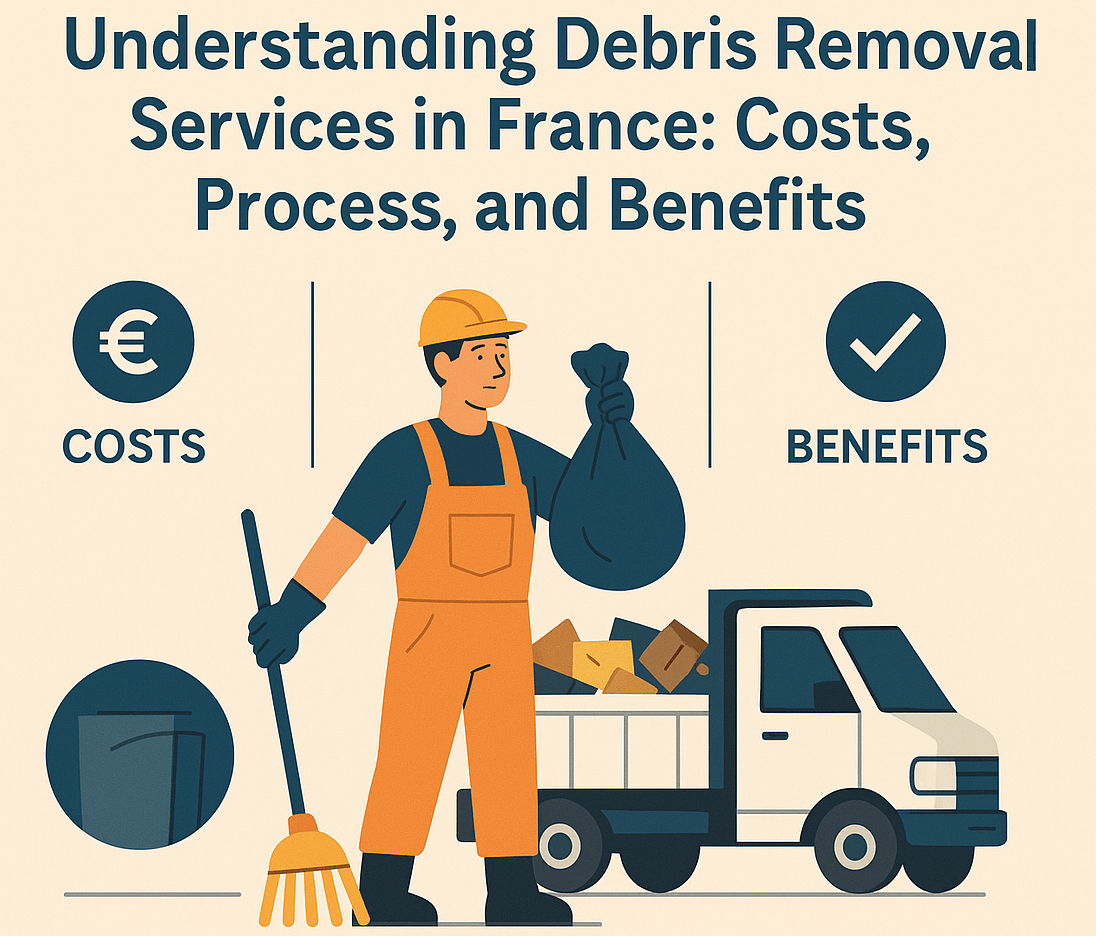 Drawing of a person holdiing a trashbag, garbage truck, cost and benefits